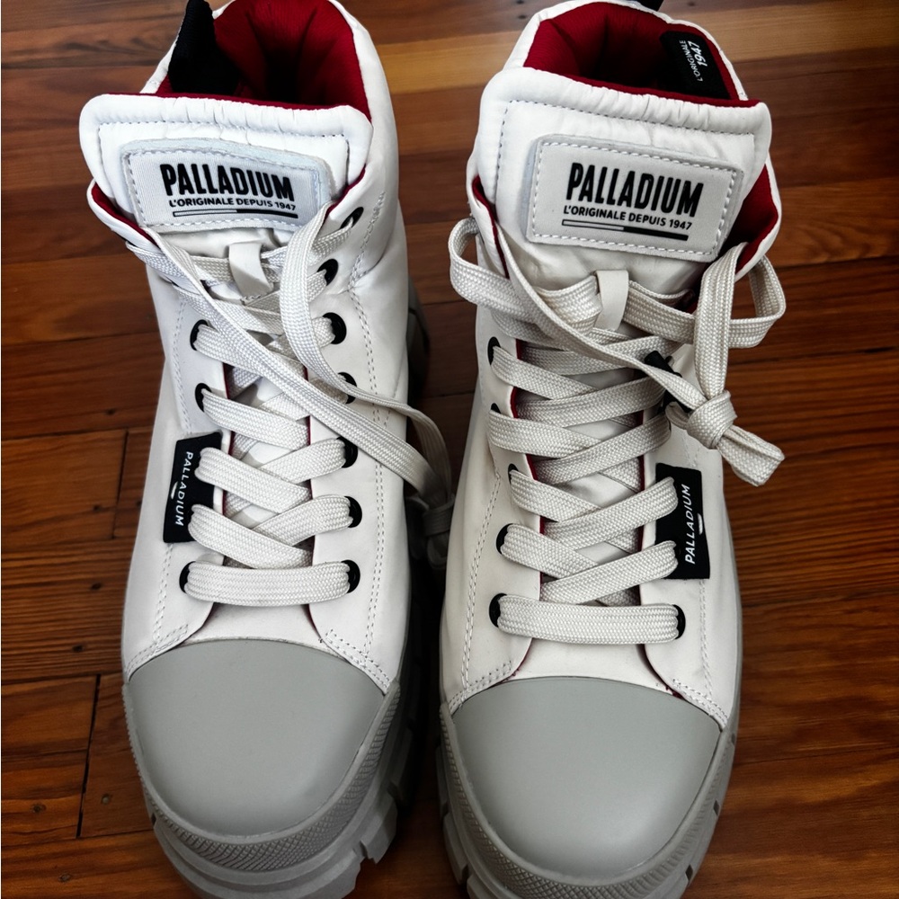 Palladium White and Gray Women's Sneakers